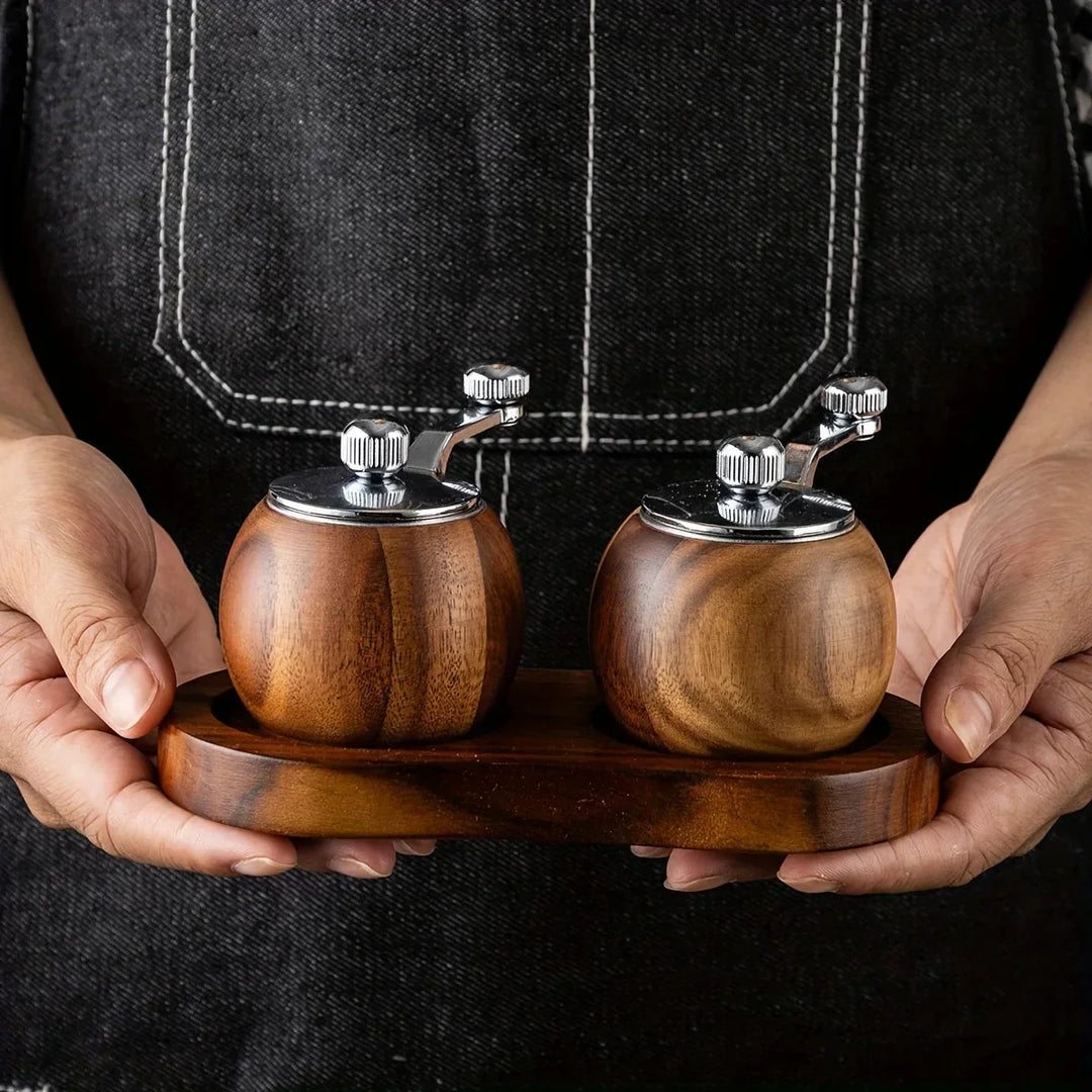 Zout- en Pepermolenset Hout – Handmatig Maalwerk